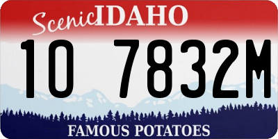 ID license plate 1O7832M