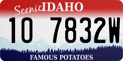 ID license plate 1O7832W