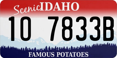 ID license plate 1O7833B