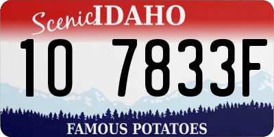 ID license plate 1O7833F