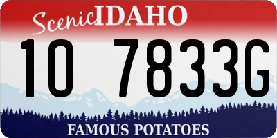 ID license plate 1O7833G
