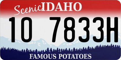 ID license plate 1O7833H