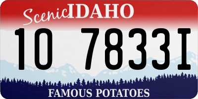 ID license plate 1O7833I