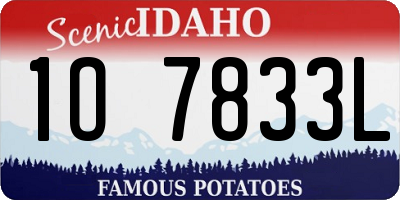 ID license plate 1O7833L