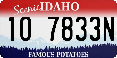 ID license plate 1O7833N