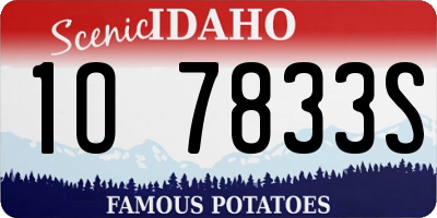 ID license plate 1O7833S