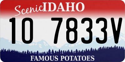 ID license plate 1O7833V