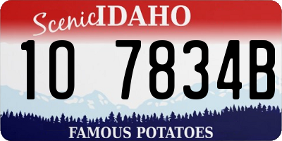 ID license plate 1O7834B