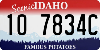 ID license plate 1O7834C