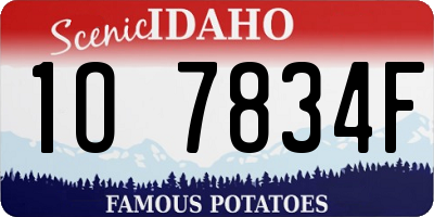 ID license plate 1O7834F