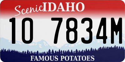 ID license plate 1O7834M