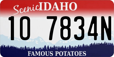 ID license plate 1O7834N