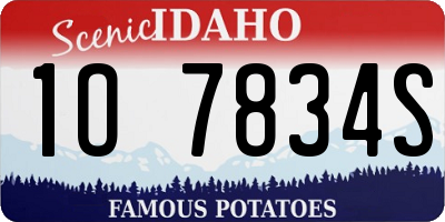 ID license plate 1O7834S