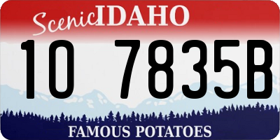 ID license plate 1O7835B