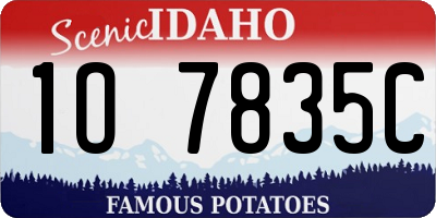 ID license plate 1O7835C