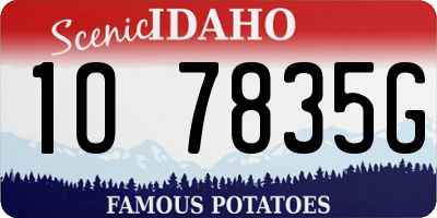 ID license plate 1O7835G