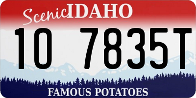 ID license plate 1O7835T