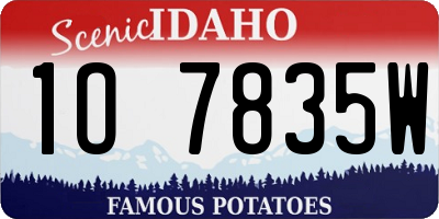 ID license plate 1O7835W