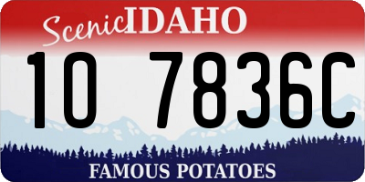 ID license plate 1O7836C