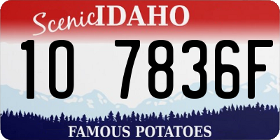ID license plate 1O7836F