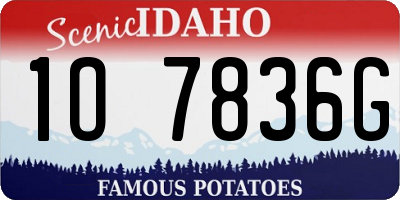 ID license plate 1O7836G