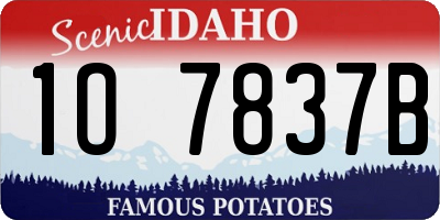 ID license plate 1O7837B