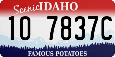 ID license plate 1O7837C