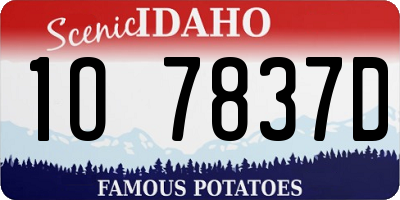 ID license plate 1O7837D