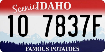 ID license plate 1O7837F