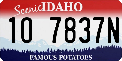 ID license plate 1O7837N