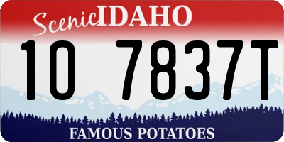 ID license plate 1O7837T