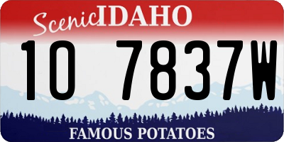 ID license plate 1O7837W