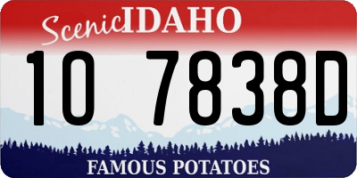 ID license plate 1O7838D