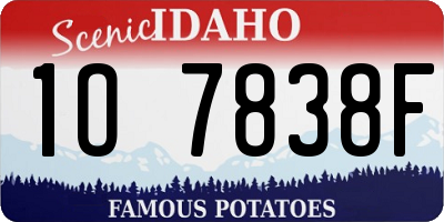 ID license plate 1O7838F