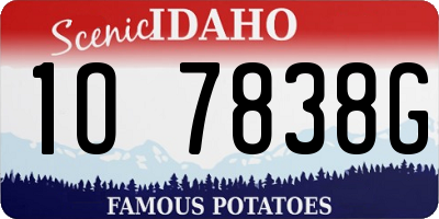 ID license plate 1O7838G
