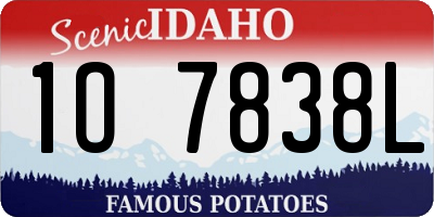 ID license plate 1O7838L