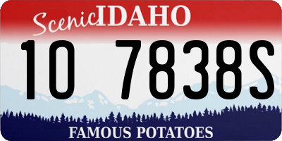 ID license plate 1O7838S