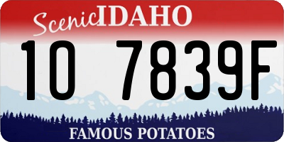 ID license plate 1O7839F