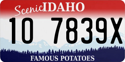 ID license plate 1O7839X