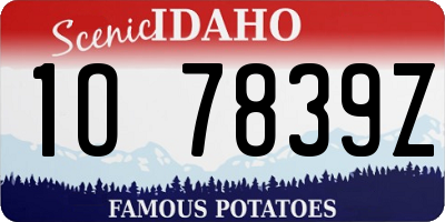 ID license plate 1O7839Z