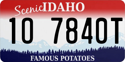 ID license plate 1O7840T