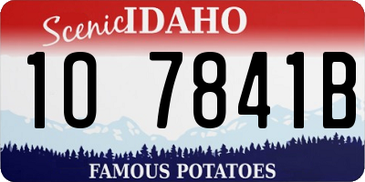 ID license plate 1O7841B
