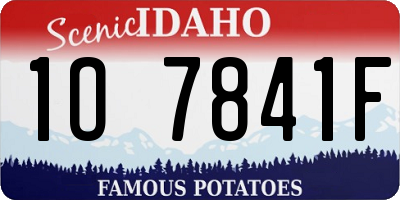 ID license plate 1O7841F