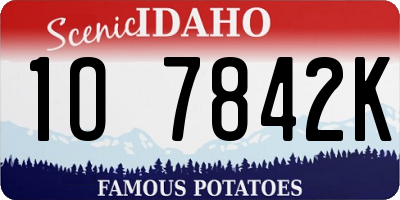 ID license plate 1O7842K