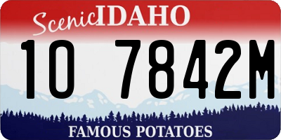 ID license plate 1O7842M