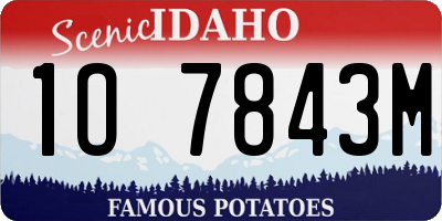 ID license plate 1O7843M
