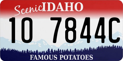 ID license plate 1O7844C