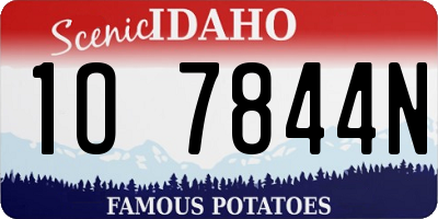 ID license plate 1O7844N