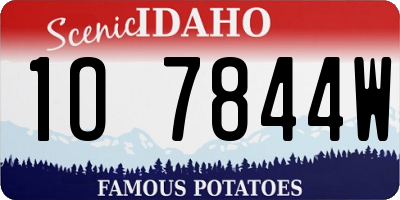 ID license plate 1O7844W