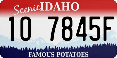 ID license plate 1O7845F